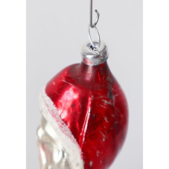 Vintage Mercury Glass Santa Christmas Tree Ornament 1940s - Picture 6 of 6